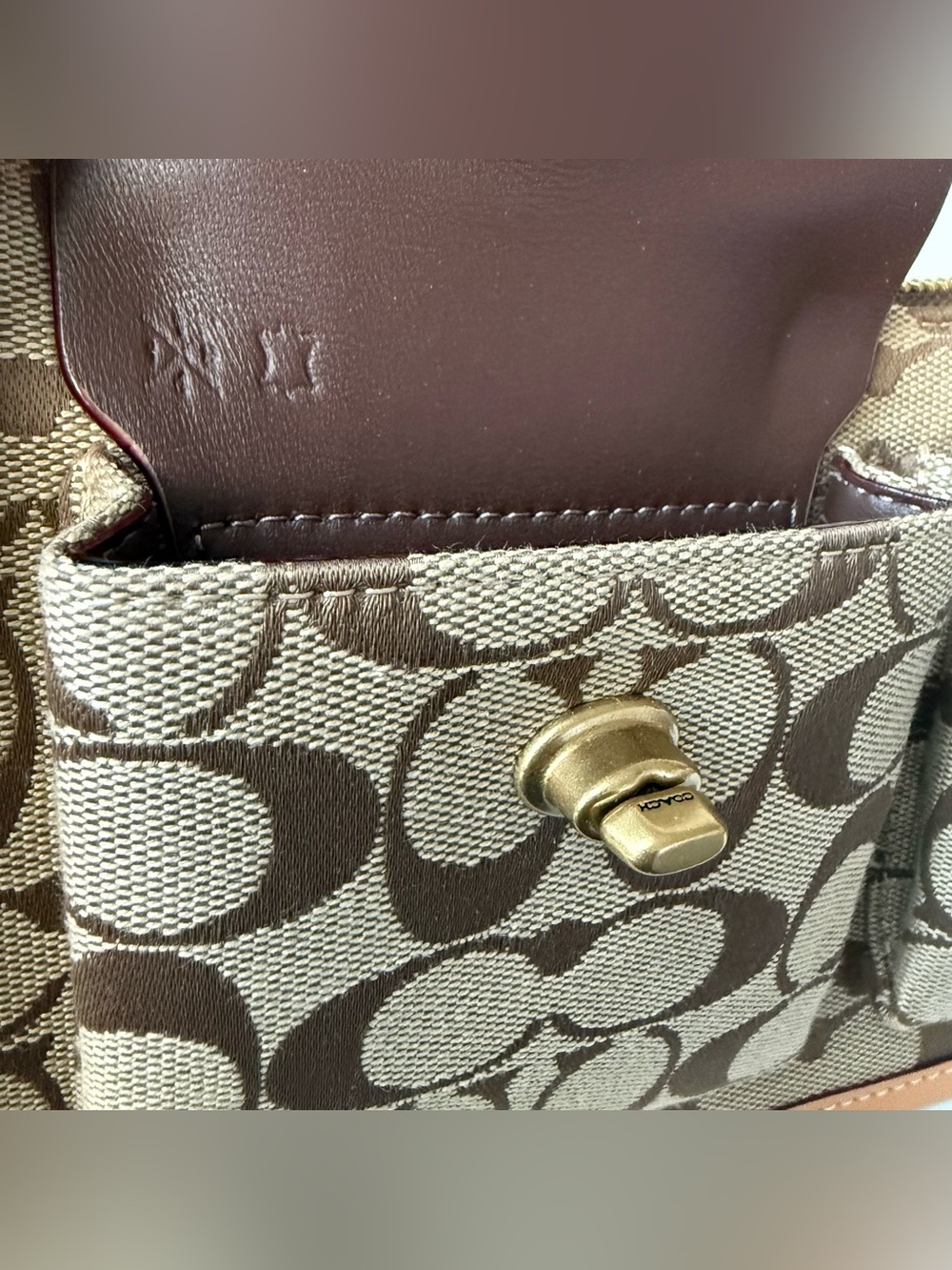 Coach Signature Jacquard Twin Lock Waverly Bag - Picture 6 of 11